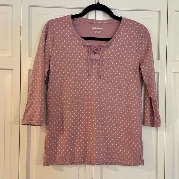 L.l. Bean pink tie detail shirt size small - Picture 1 of 5